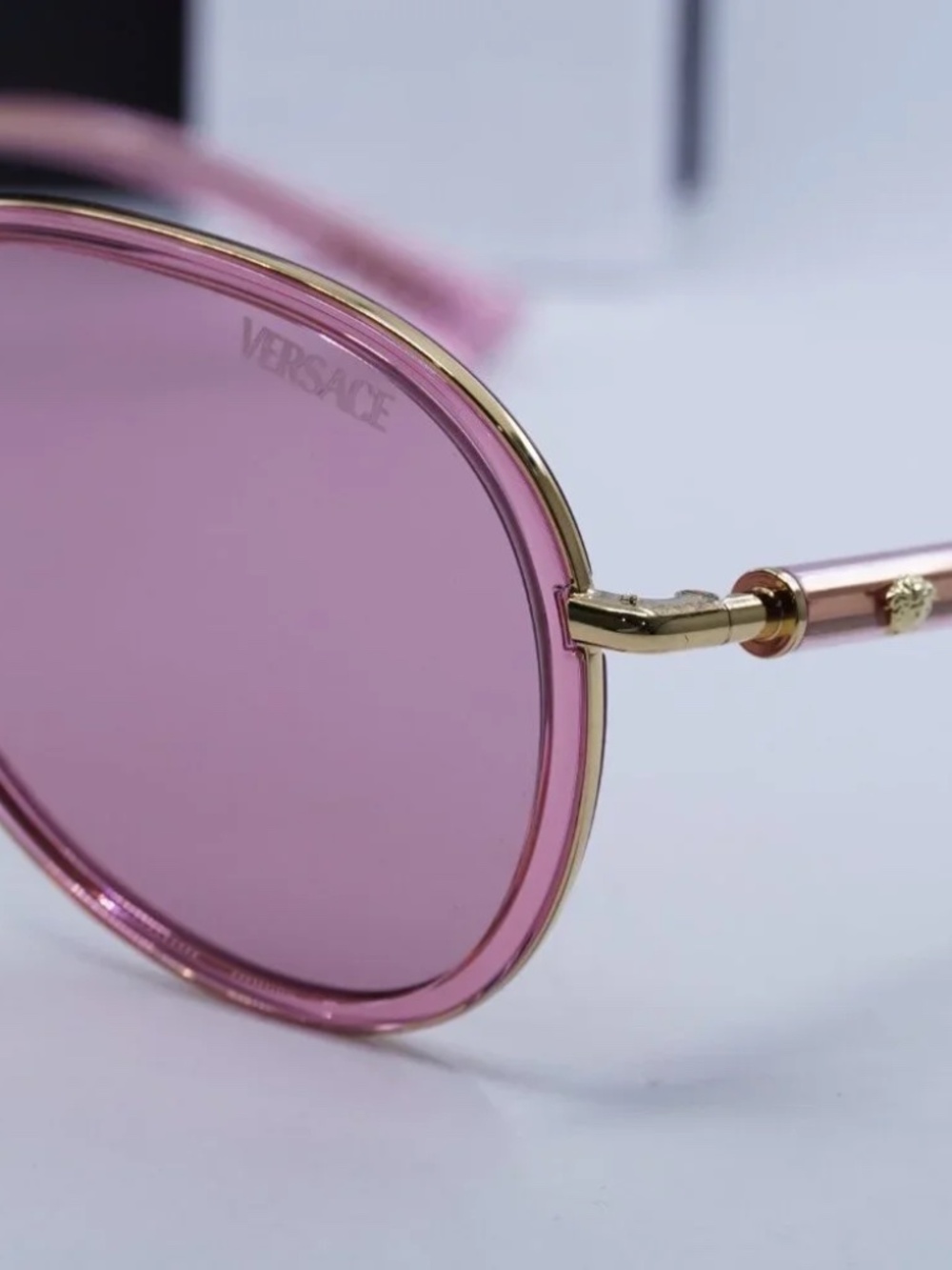 Versace Sunglasses Pink Transparent NWT - Picture 4 of 9